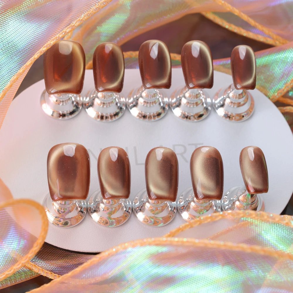 Chocolate Brown Cat Eye Press-on Nails