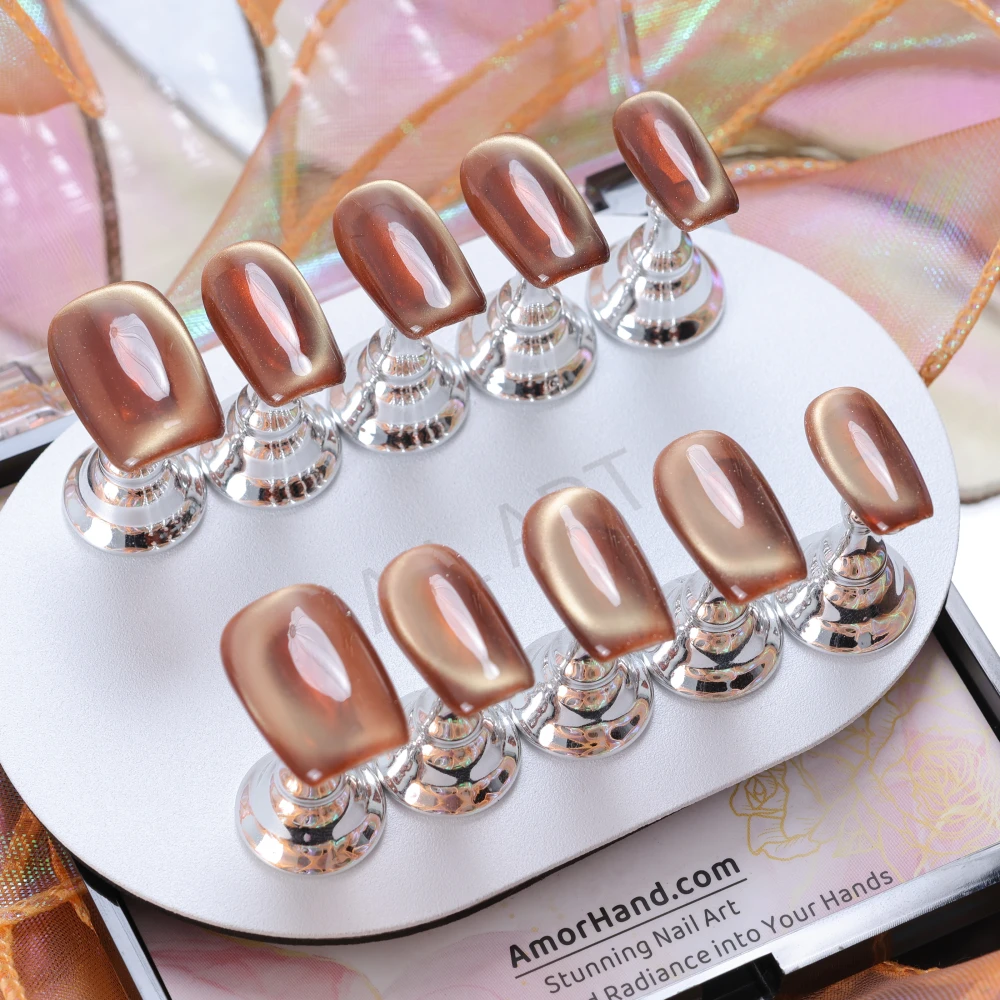 Chocolate Brown Cat Eye Press-on Nails