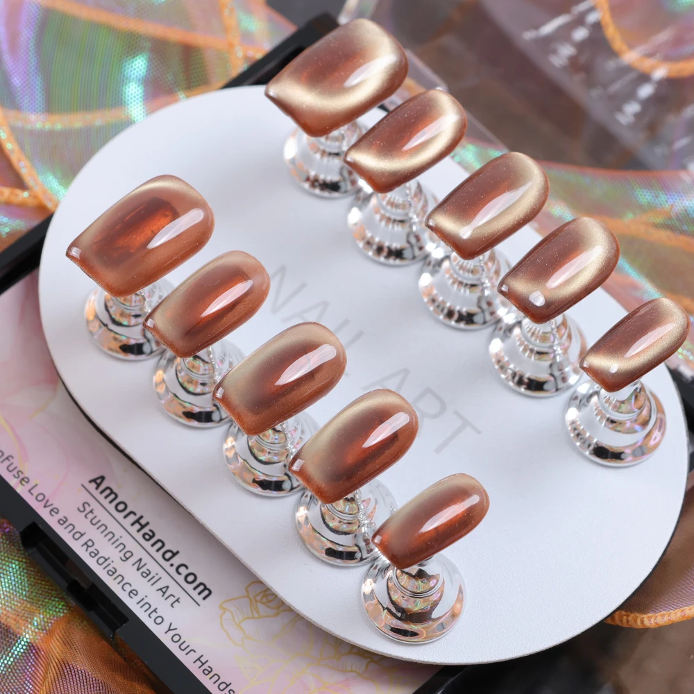Chocolate Brown Cat Eye Press-on Nails