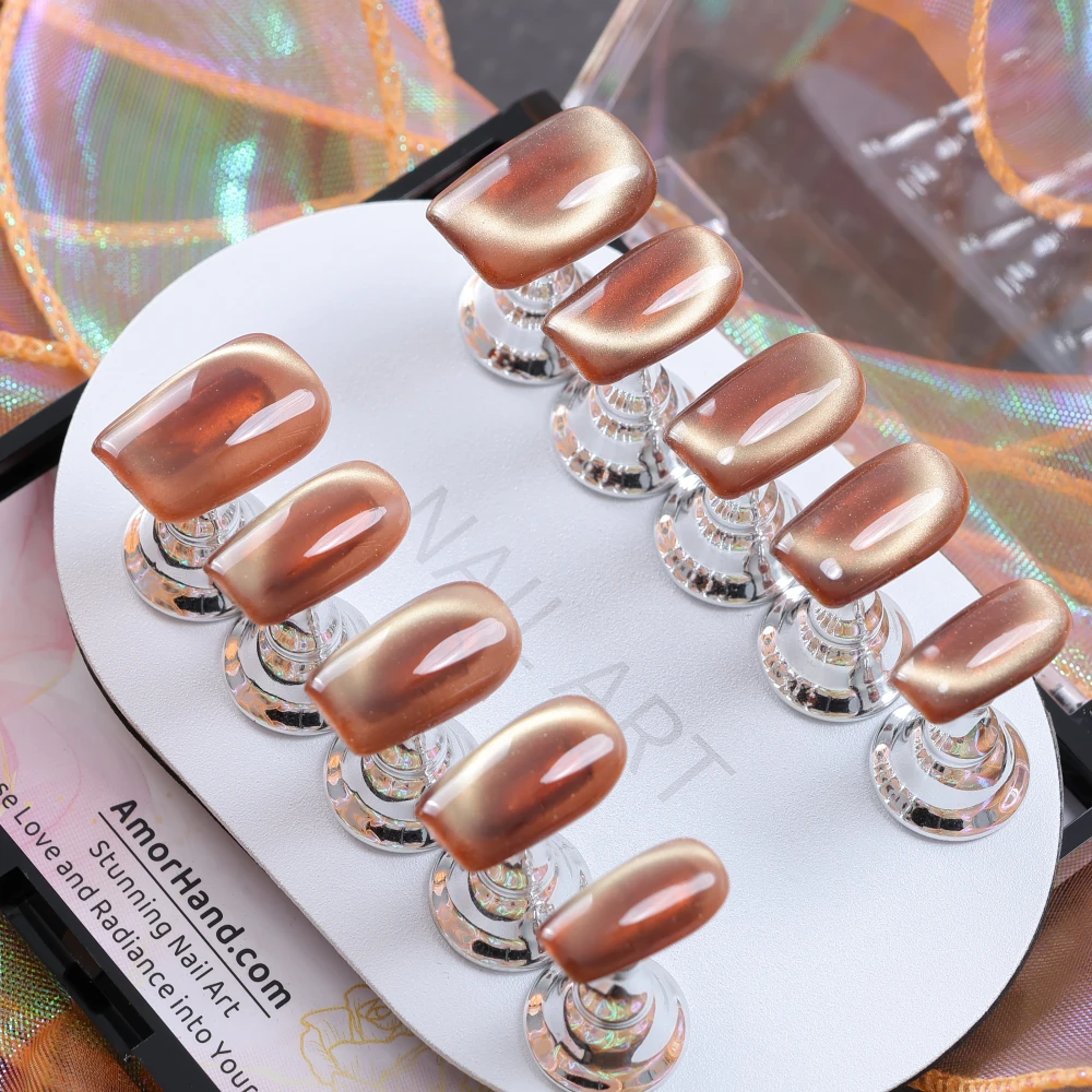 Chocolate Brown Cat Eye Press-on Nails