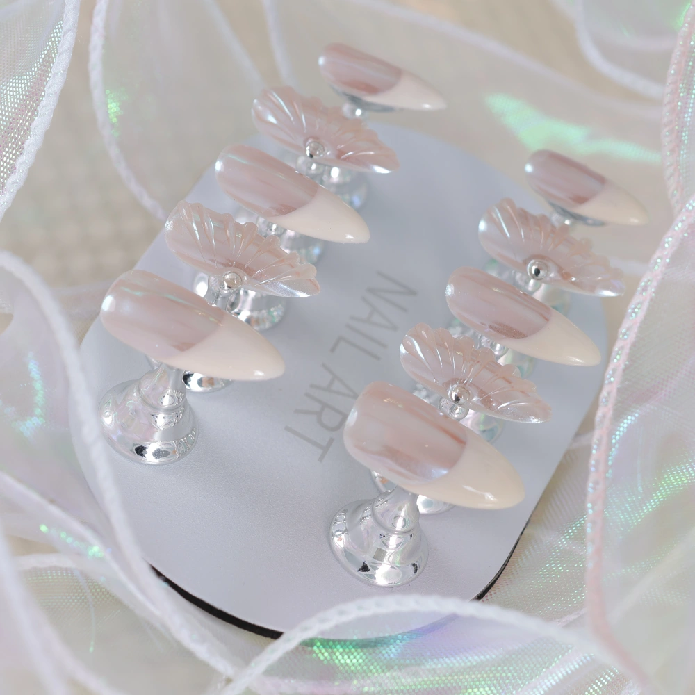 High-End Pearl Shell Pattern Press-On Nails