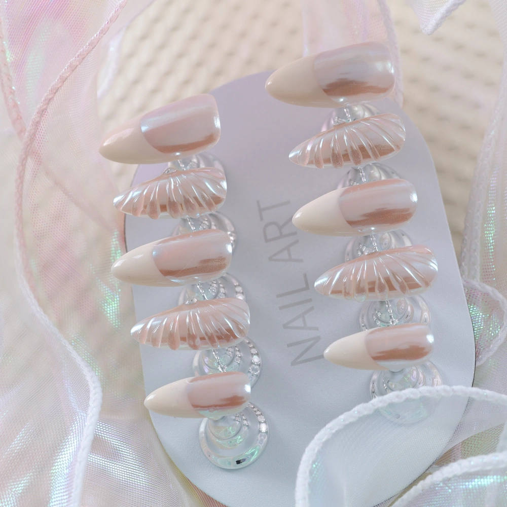 High-End Pearl Shell Pattern Press-On Nails