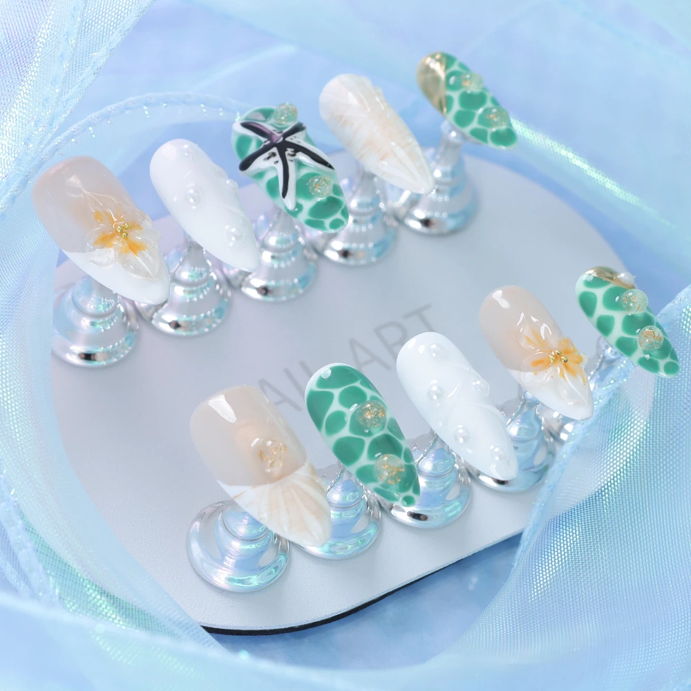 Shell Starfish Pearl Embossed Nail Art