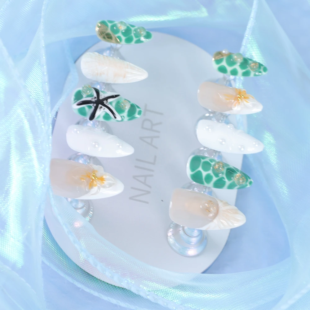 Shell Starfish Pearl Embossed Nail Art