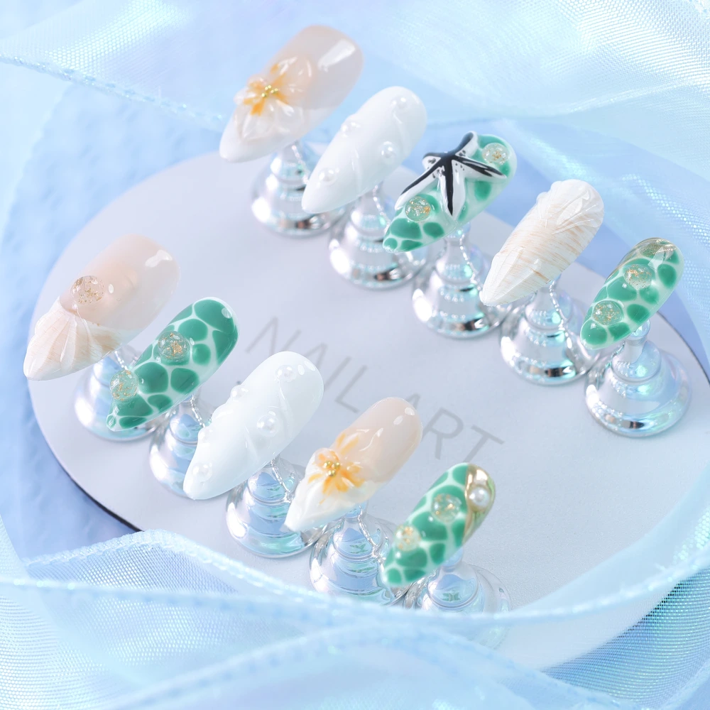 Shell Starfish Pearl Embossed Nail Art