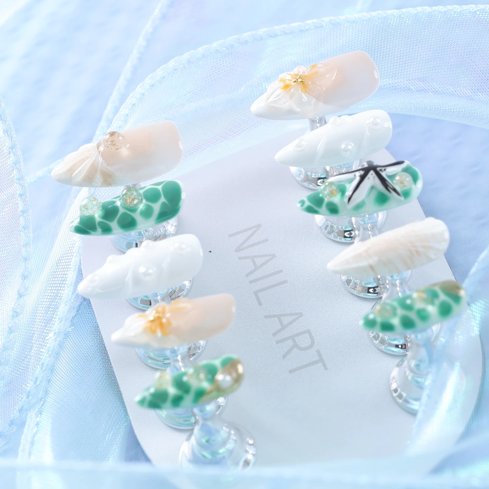 Shell Starfish Pearl Embossed Nail Art