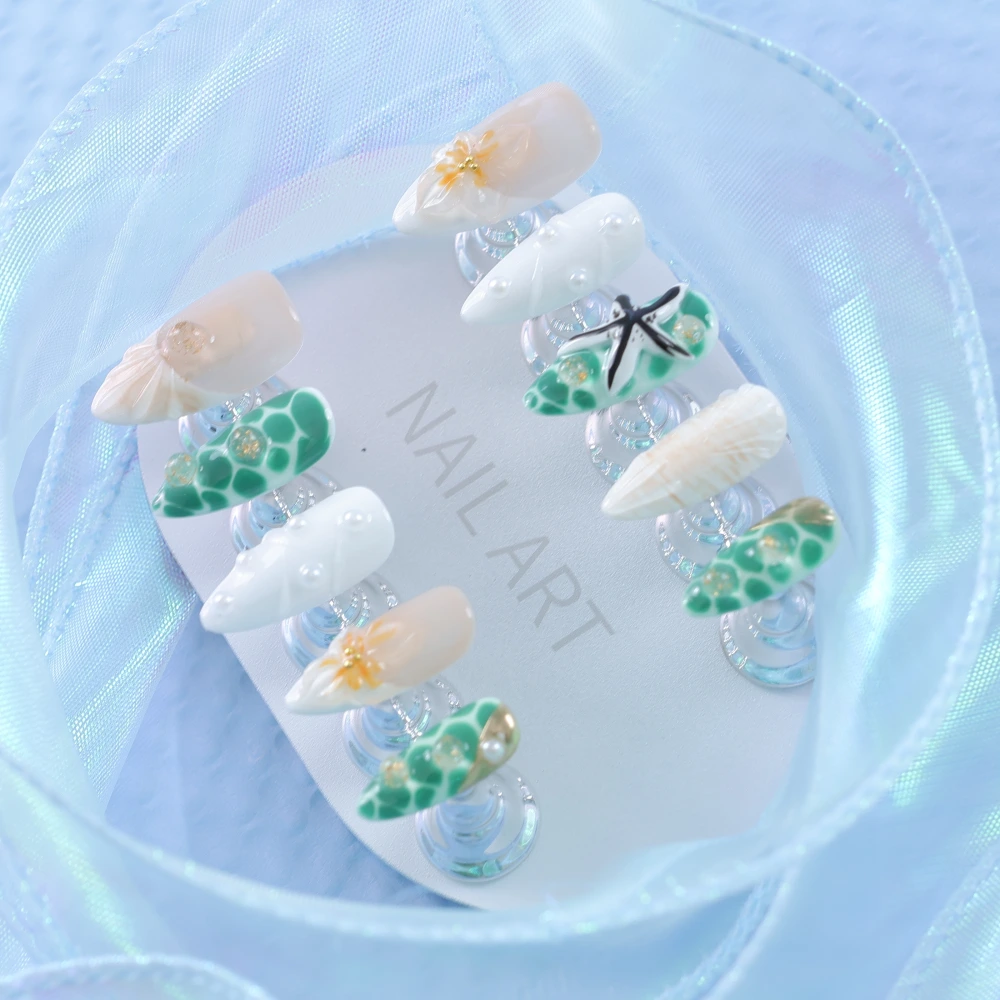 Shell Starfish Pearl Embossed Nail Art