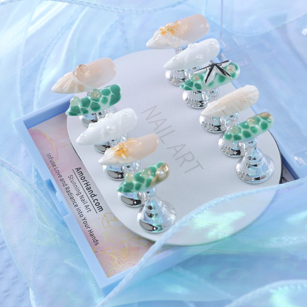 Shell Starfish Pearl Embossed Nail Art