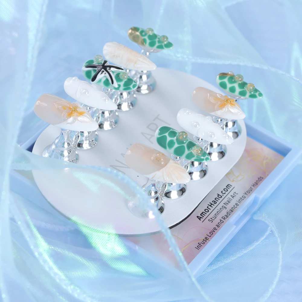 Shell Starfish Pearl Embossed Nail Art